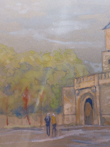 Door German Metz Watercolour A.Simon 1926-2014 1987 Artist Lorraine - Picture 4 of 4