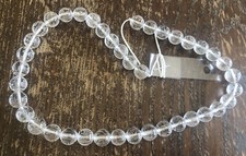 Clear Quartz Crystal Asian Symbol Carved Round Gemstone Bead Strand Lot
