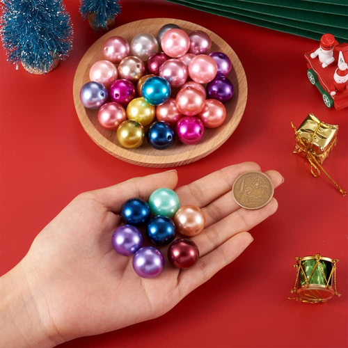 100Pcs 20Mm round Imitation Pearl Beads - Chunky Bubblegum Ball Beads for Rainbo - Picture 6 of 6