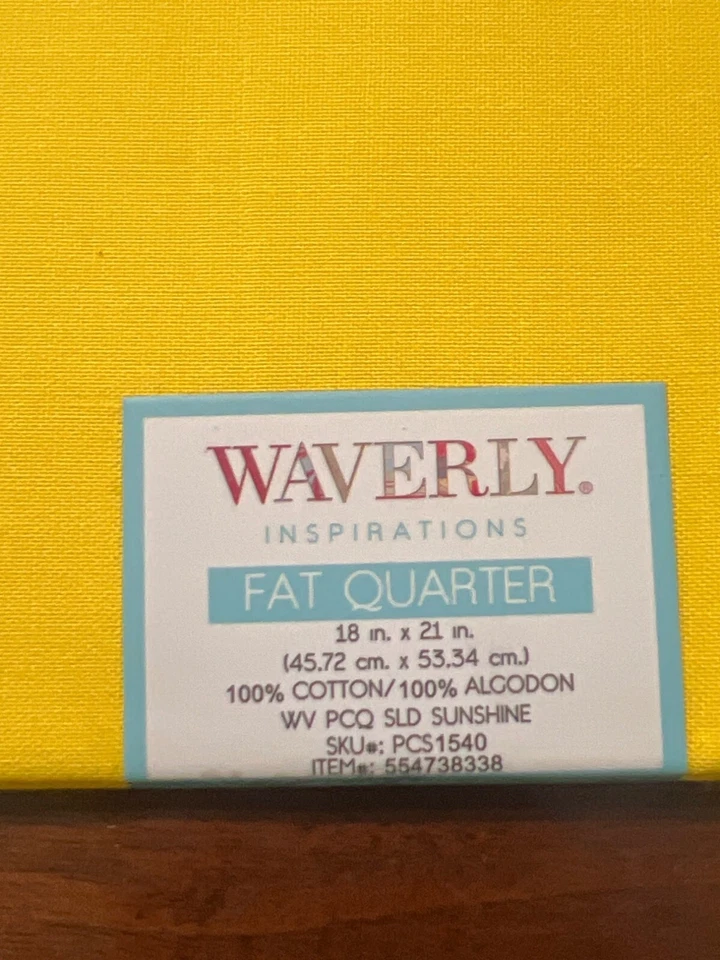 Waverly Inspirations Fat Quarter 18" x 21" Solid Sunshine 100% Cotton Fabric NEW - Image 2 of 3