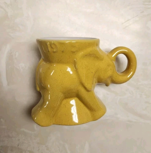 Vintage Frankoma 1975 GOP Political Elephant Mug Cup Republican 