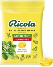 Ricola Sugar Free Lemon Mint Herbal Cough Suppressant  Assorted Pattern Names 
