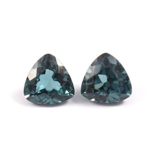 Par de piedras preciosas sueltas de turmalina azul verde indicolita natural corte 8x8 mm Foto 4 de 4