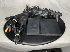 Sony PlayStation 2 PS2 Slim SCPH-70001 Gaming Console - W/ Controllers And Cords