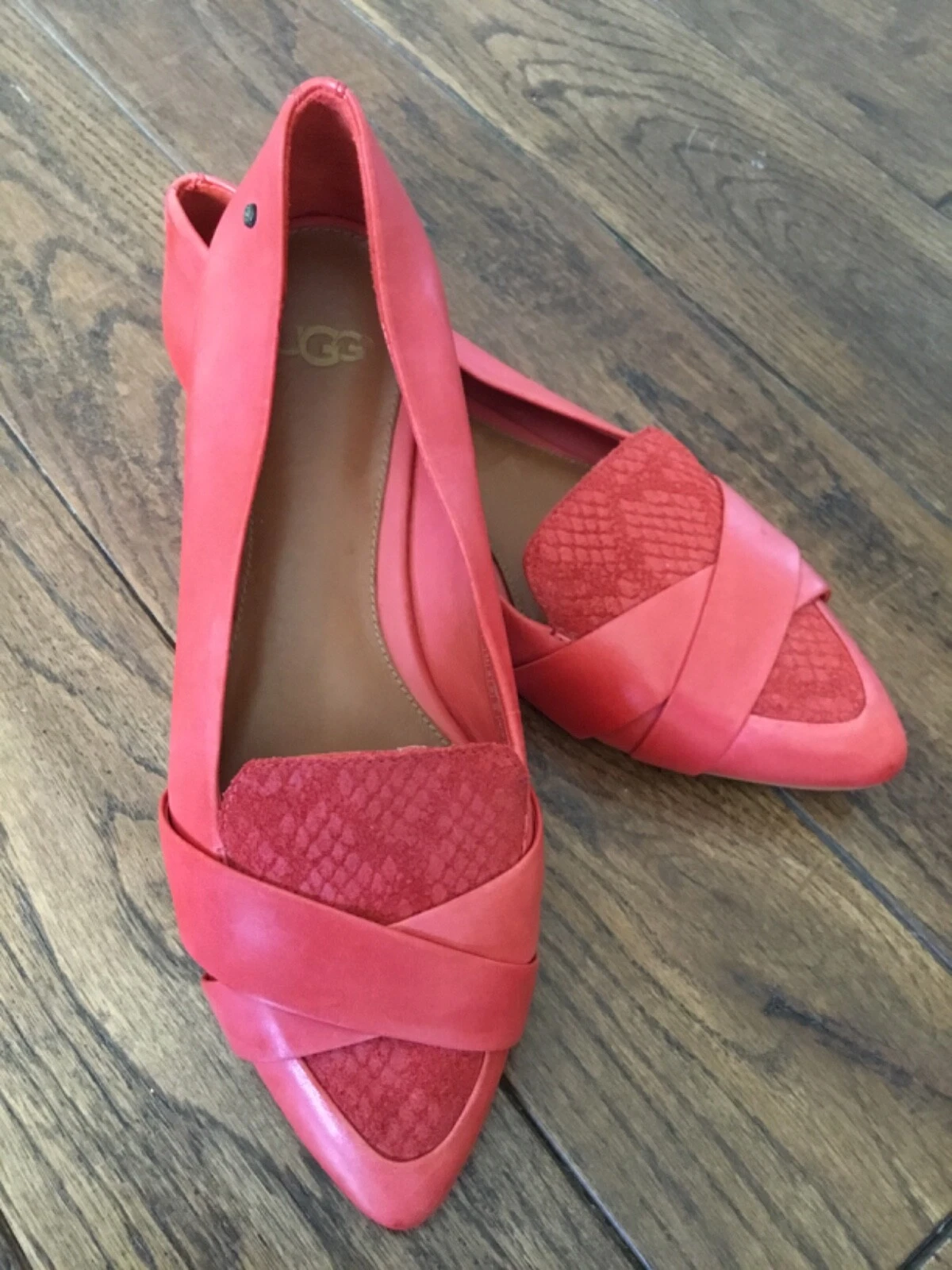 Ballerine Ugg Australia donna pelle scamosciata slip on corallo taglia 7