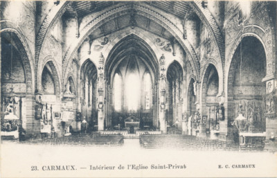 23 CARMAUX - Intérieur Eglise Saint Privat, dos vert, E.C.CARMAUX (81000011)