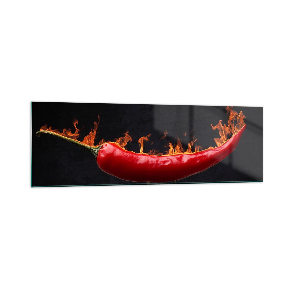 Quadro su Vetro 160x50cm Chilli Paprika biologica l'agricoltura Stampe Murale