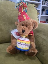 Build a Bear Happy Birthday w/ HAT BOWTIE SASH  CAKE VGUC