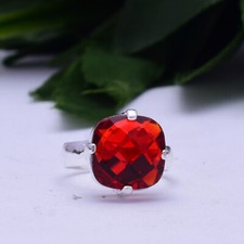 Valentine's Day Mozambique Garnet Gemstone 925 Sterling Silver Ring All Size