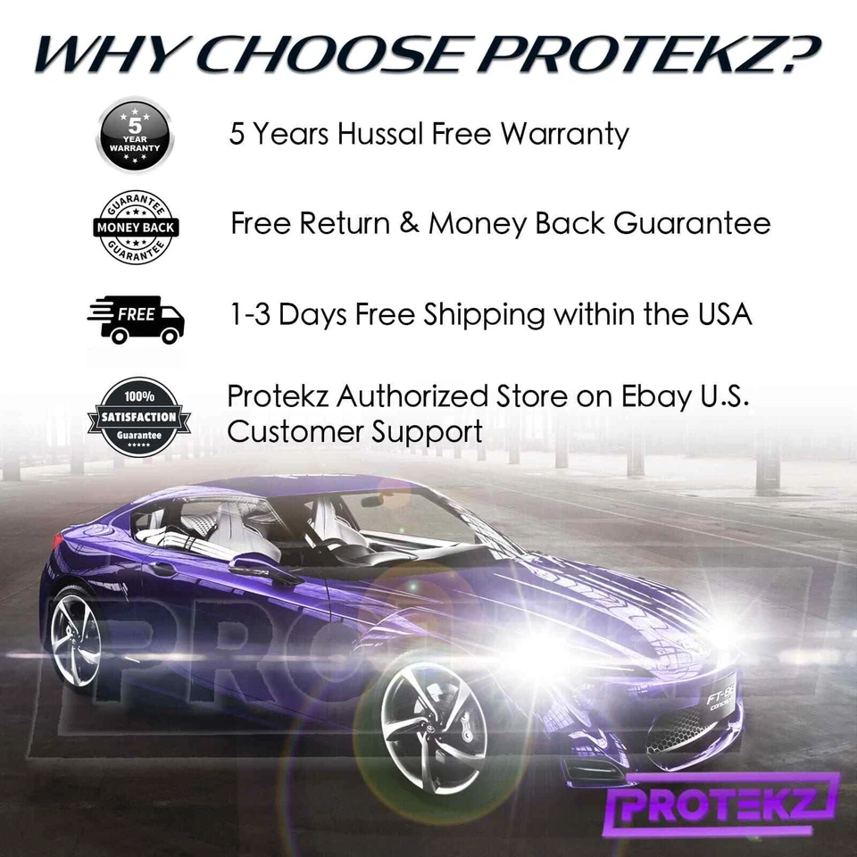 LED Headlight Kit Protekz Bulb H11 6000K Low Beam 600W for 2005 - 2009 Saab 9-7X - Image 2 of 4