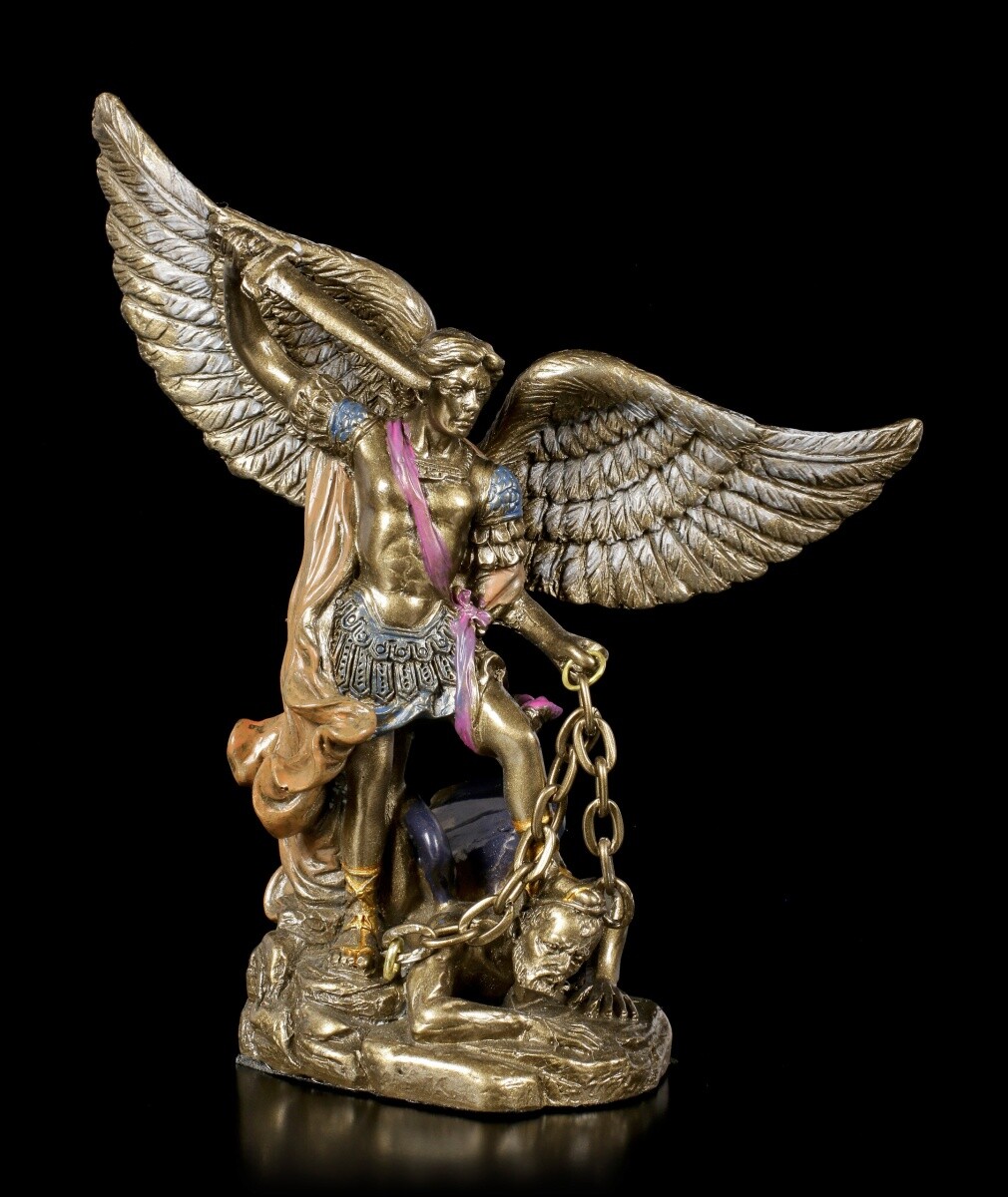 Small Erzengel Michael Figur - Bronzed, Fantasy Guardian Angel Decor