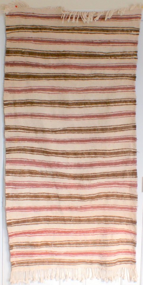 Moroccan Handmade Beni Ourain Rug 5.1x3.10 Stripped Wool Vintage Rug Rare - Image 2 of 4