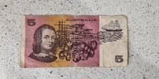 1985 $5 Banknote Johnston Fraser Circulated Condition 
