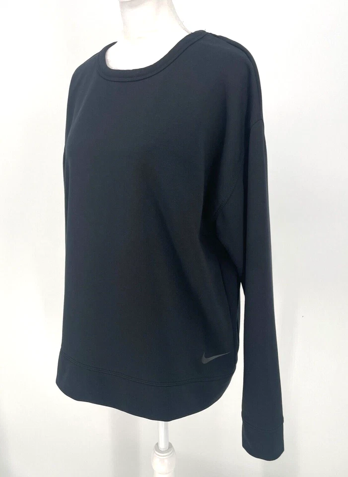 NIKE Dri-Fit womens M Versa Open Back Training Top-Obsidian S 938901-010 knit - Image 3 of 4