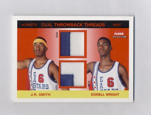 J.R. Smith & Dorell Wright 2004-05 Tradition Throwback Threads 2x Patch RC 65/75