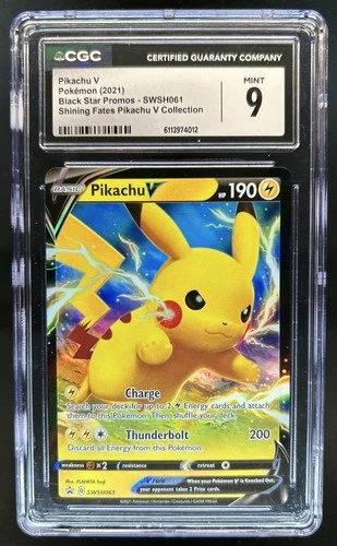 2019-2023 Pokemon SWSH Black Star Promos Pikachu V #SWSH061 CGC 9
