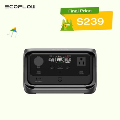 EcoFlow River 3 Plus 286Wh Portable Power Station LiFePO4 Battery 10 MS UPS