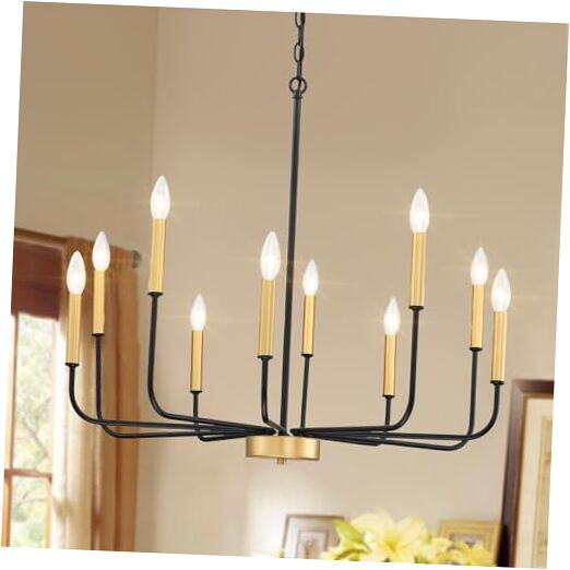 10 Light Farmhouse Chandelier for Dining Room Lighting Fixtures Hanging,