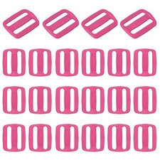 22 Pcs Tri-Glide Slider 1-1/4 Inch Triglides Slider Buckle for Backpack Rose Red
