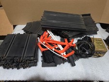 Vintage 1966 Eldon Slot Car Track Lot w/ Straights Curves Power Pack Etc.