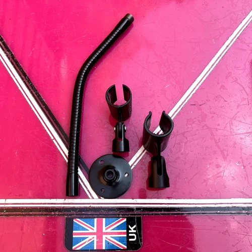 Microphone gooseneck inc base and two mic clips 28mm & 32mm 30cm long
