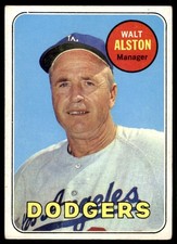 1969 Topps #24 Walter Alson HOF MANAGER Los Angeles Dodgers NICE VGEX