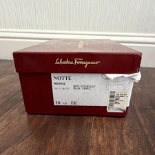 Salvatore Ferragamo Notte Loafers Patent Leather Black Slip-On Mens 10.5 EE