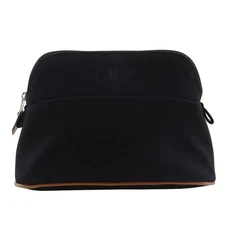 HERMES Bolide pouch mini Pouch Noir cotton Women