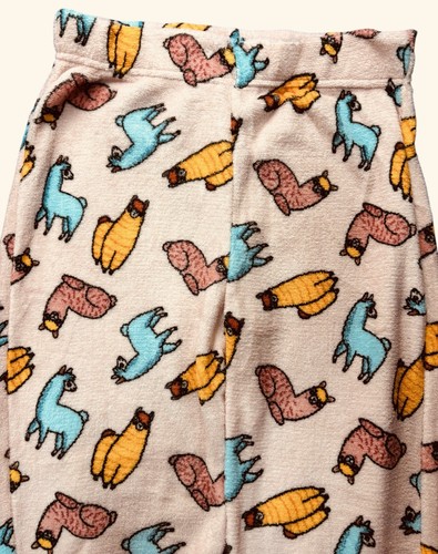 Women's Size Small Soft Fleece Pull-On Sleep Pant - Pink with Llamas - Pre-Owned - Picture 2 of 9