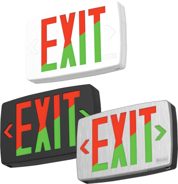 New Contractor Exit Sign LQM 120-277 Volt Integrated LED Red or Green Fast Ship - Image 2 of 4