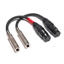 6 inch XLR Female to 1/4 inch TRS Female Adapter Cable, 2 Pack XLR to TRS