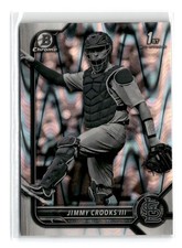 Jimmy Crooks III 2022 Bowman Draft Chrome 1st Black & White RayWave Refractor
