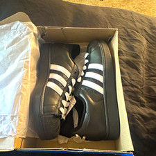 adidas Superstar II Men  s Low Top Leather Lace-Up Sneakers Black/White JI3538