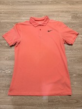 Nike Golf Polo Shirt Men's Small Dri-FIT Victory Light Red