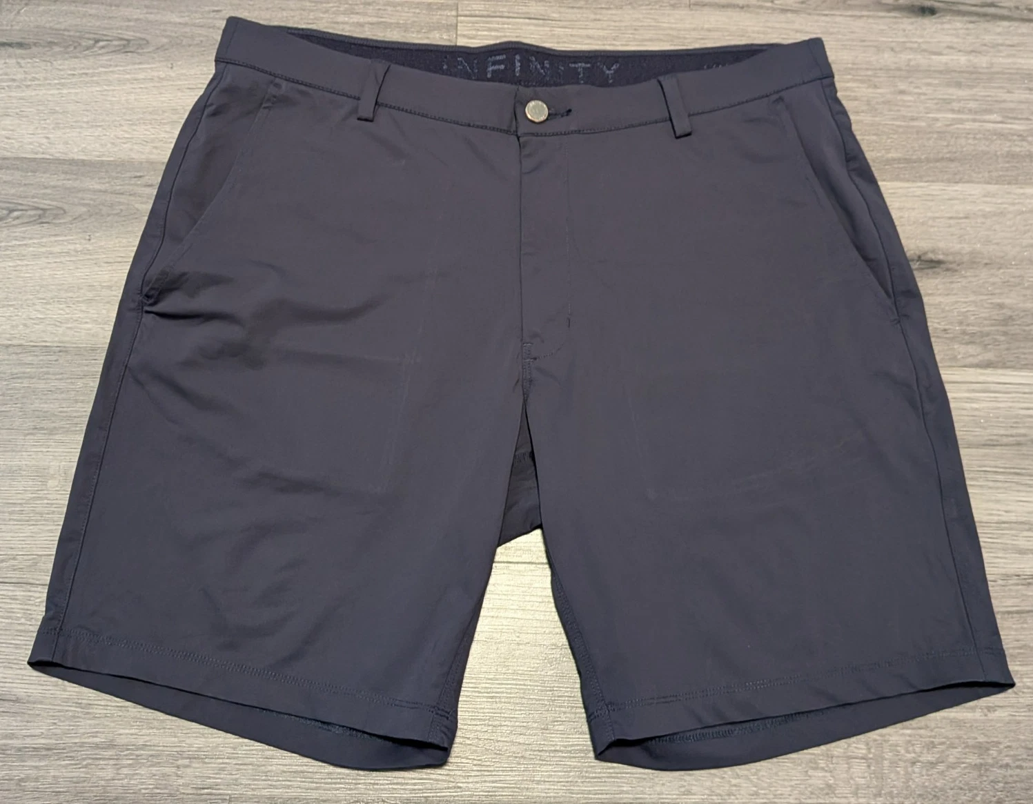 Infinity Men's Navy Blue Linearflex Stretch Performance Short Size 36x8.5