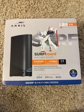 ARRIS SURFboard G36 DOCSIS 3.1 Wi-Fi 6 Cable Modem - Black Tested With Box