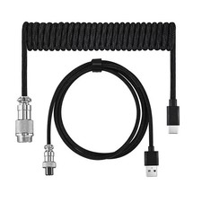 Usb Keyboard Cable Black Coiled Keyboard Usb Type C Cable DIY Aviation Plug1726
