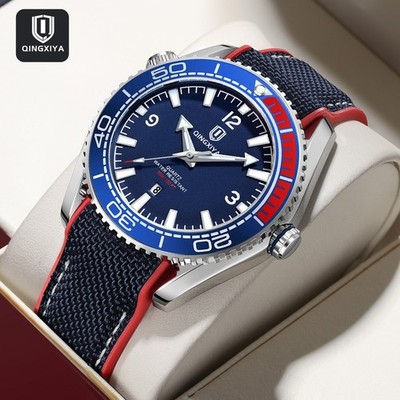 Herren Sport Luxus Taucher Armbanduhr Herren Wasserdicht Leuchtend Quarzuhr 
