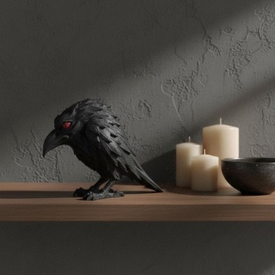 Rabe Statue Harz dunkler Rabe Skulptur leicht zu reinigen für Schreibtisch