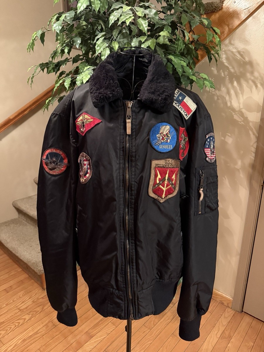 Top Gun Type B-15 Flight Bomber Jacket Faux Fur Collar USAF
