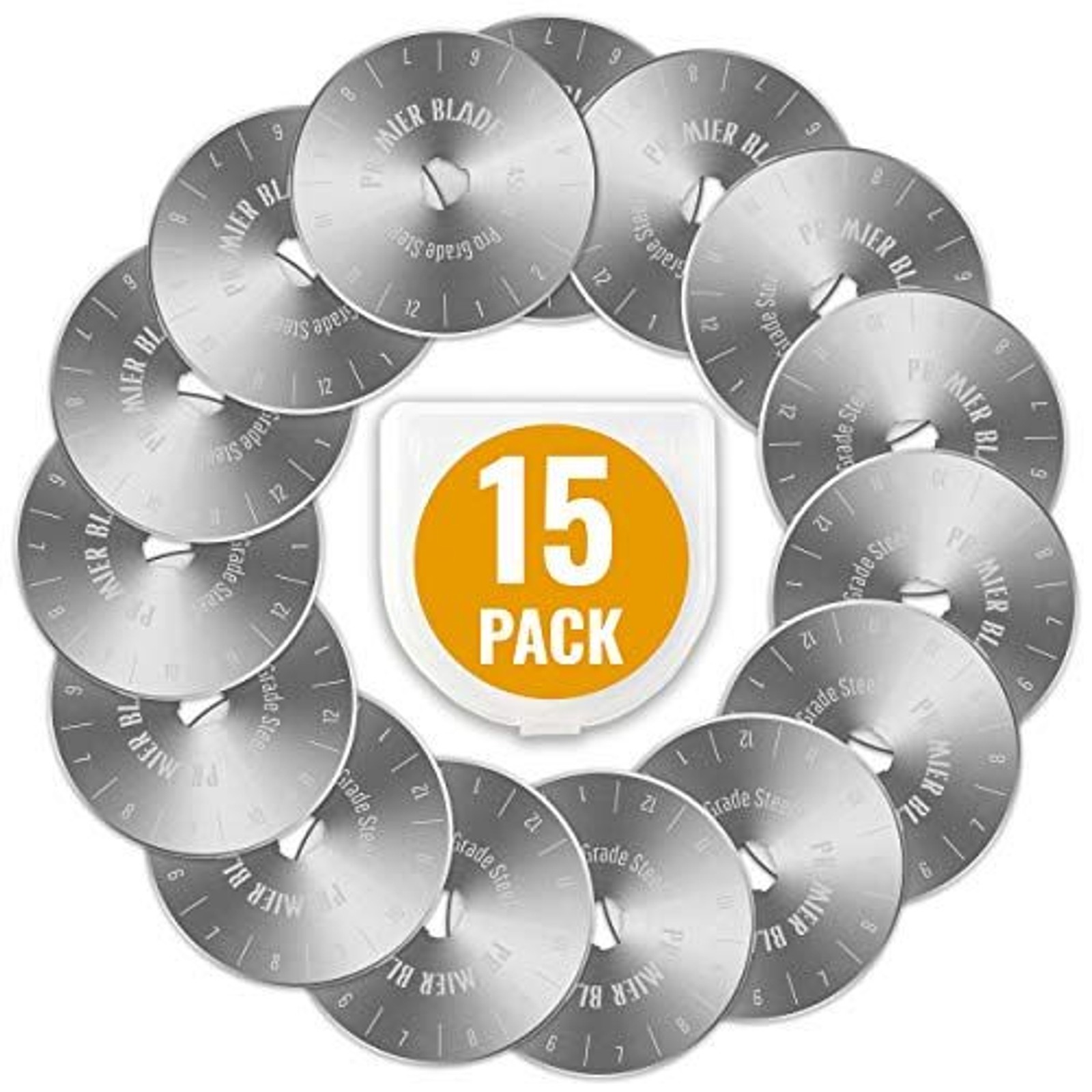 45mm Rotary Cutter Blades (15 Pack) Fits Olfa, Martelli Blades and More