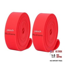 Bicycle Rim Liner Strips, Red, Red 24 inches 2 PCS Mountain Bike Tires