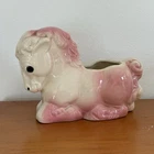 Shawnee Pottery Vintage 1950s MCM Kitschy Cottage Baby Pink Pony Ceramic Planter