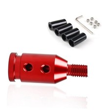 Universal Aluminum Alloy Shifter Knob Adapter, Non Threaded Shifter, Red