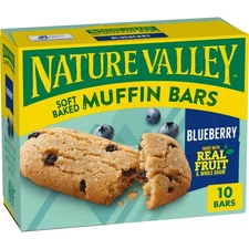 Nature Valley Soft Baked Muffin Bars, Blueberry, Snack Bars, 10 Bars, 12.4 oz