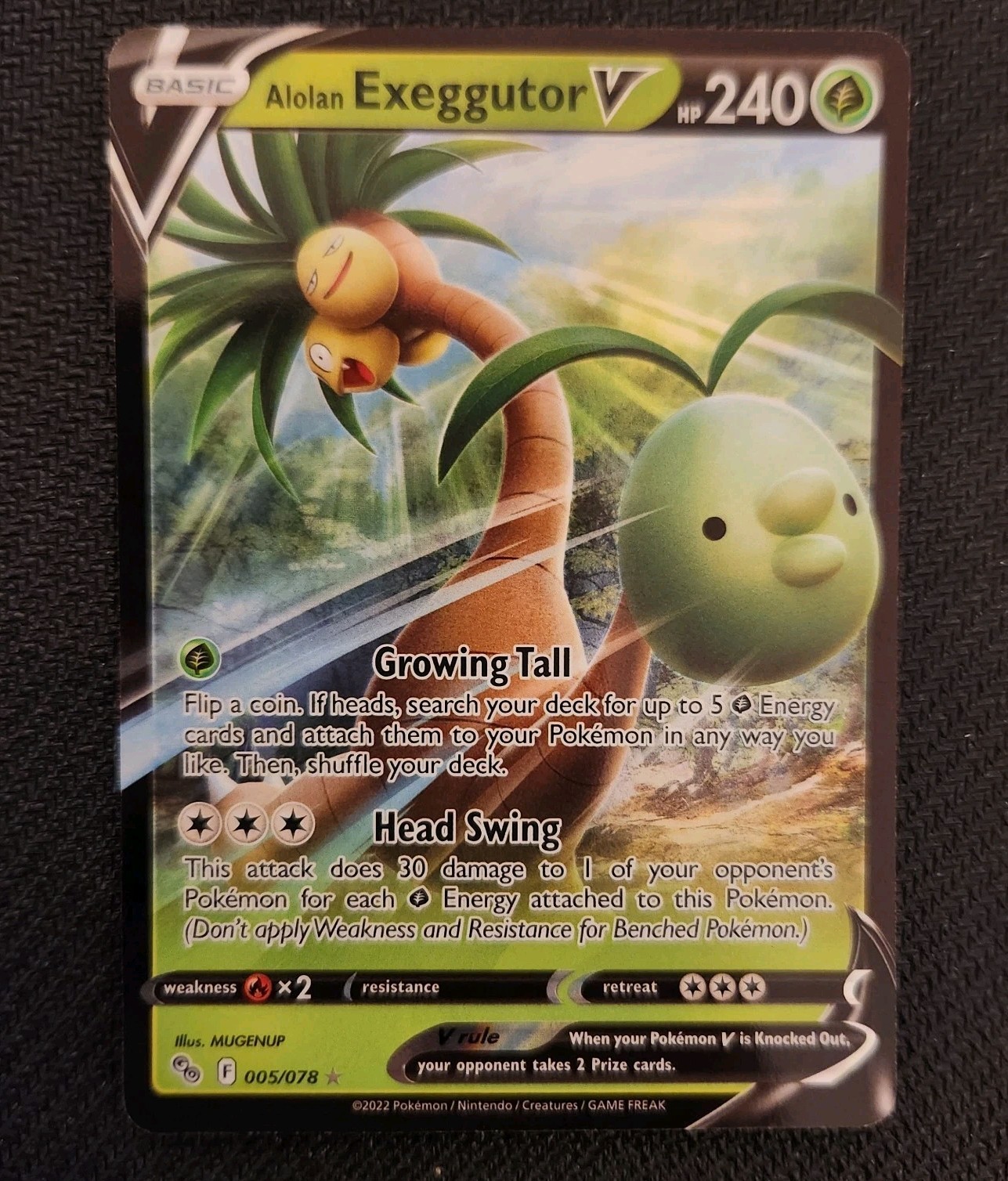 Pokemon Alolan Exeggutor V 005/078 Pokémon GO Holo