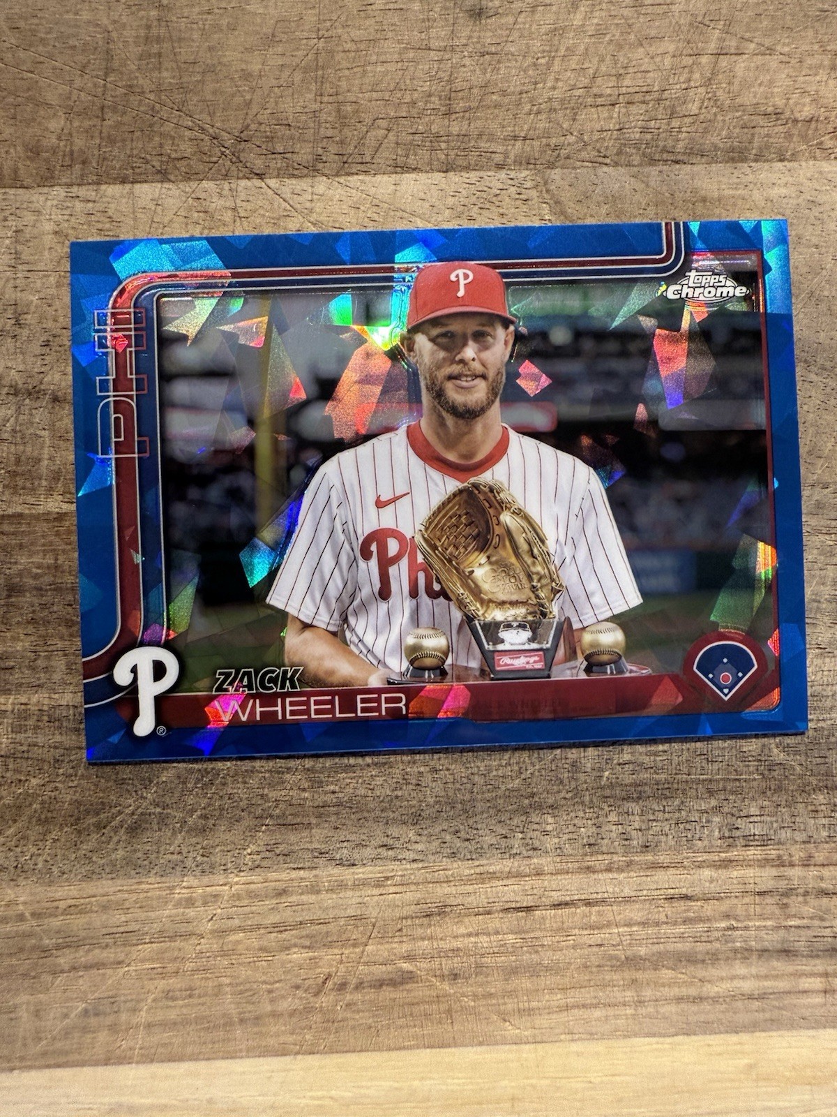 Zack Wheeler 2025 Topps Chrome Sapphire Image Variation Card #189 Phillies SP