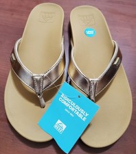 REEF HALI Women's Flip Flops Sandals Size 9 Slides Comfort Sole Champagne Gold
