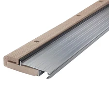 4-9/16 In. X 1-1/8 In. X 36 In. Silver Adjustable Aluminum & Hardwood Threshold