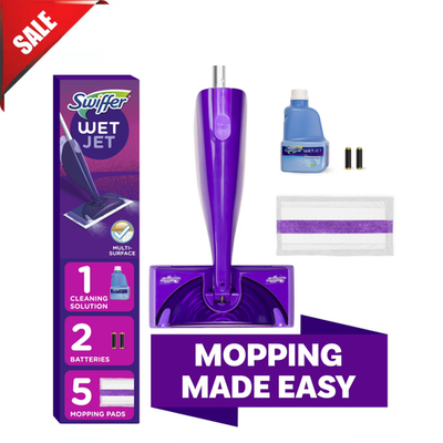 #ad Swiffer Wet Jet MopFloor Cleaner for Mopping Wood Laminate Tile Cleaning Set $20.99